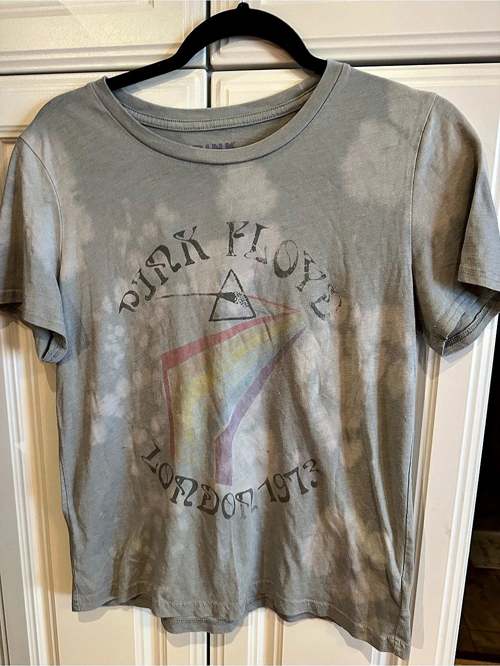Pink Floyd Dark Side of the Moon Graphic Tee Gray & Pink Size Medium